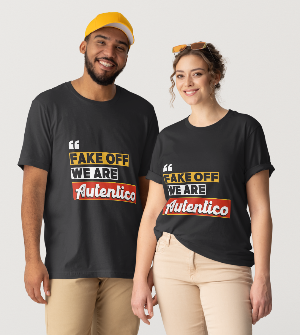 FAKE OFF. We're Autentico - T-Shirt